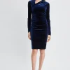 Elie Tahari Dresses & Jumpsuits | Suiting-Asymmetric Ruched Velvet Dress