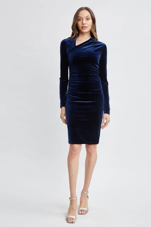 Elie Tahari Dresses & Jumpsuits | Suiting-Asymmetric Ruched Velvet Dress