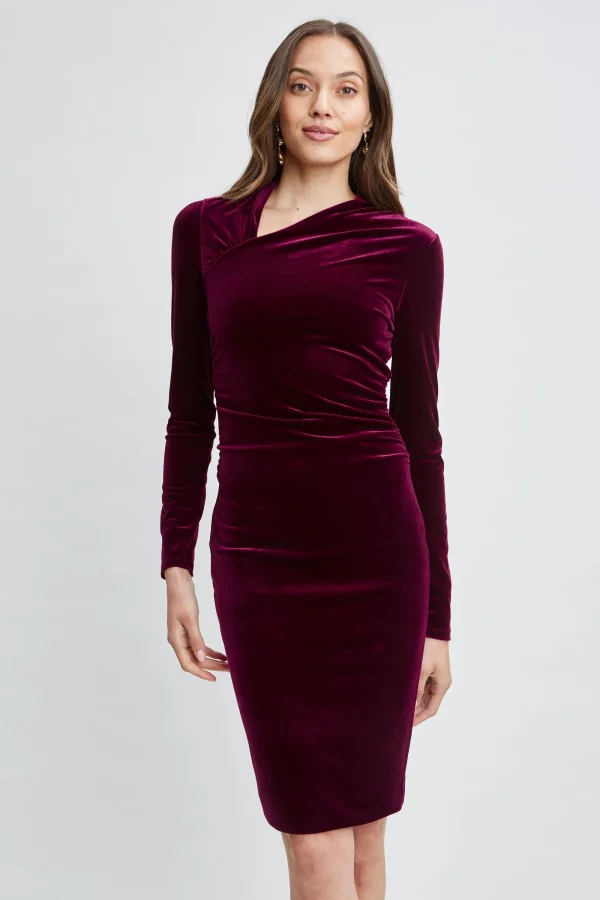 Elie Tahari Dresses & Jumpsuits | Suiting-Asymmetric Ruched Velvet Dress