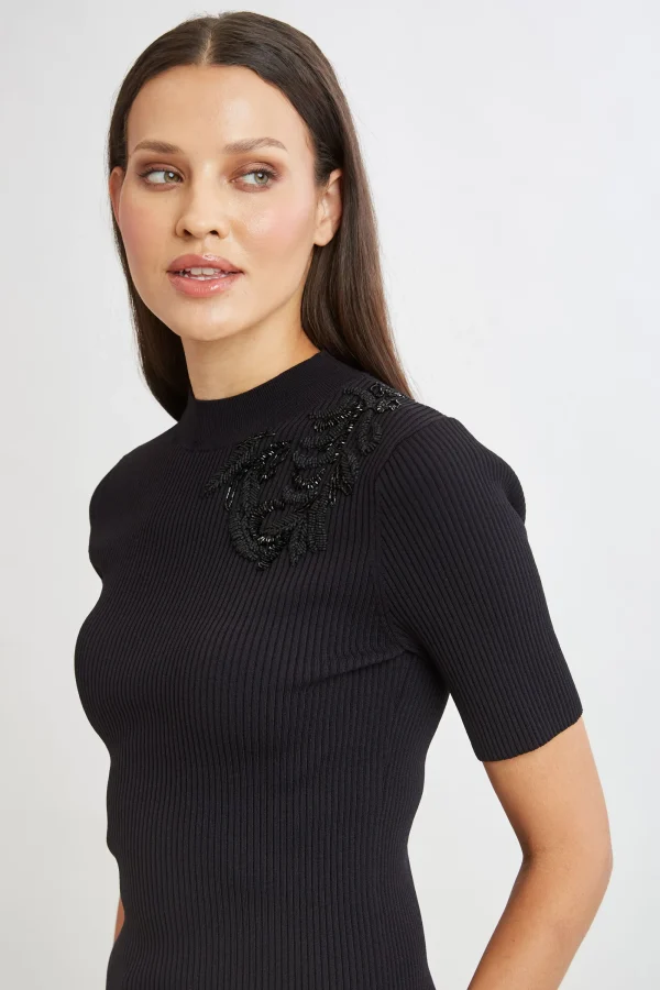 Elie Tahari Tops & Sweaters | Suiting-Beaded Rib Sweater