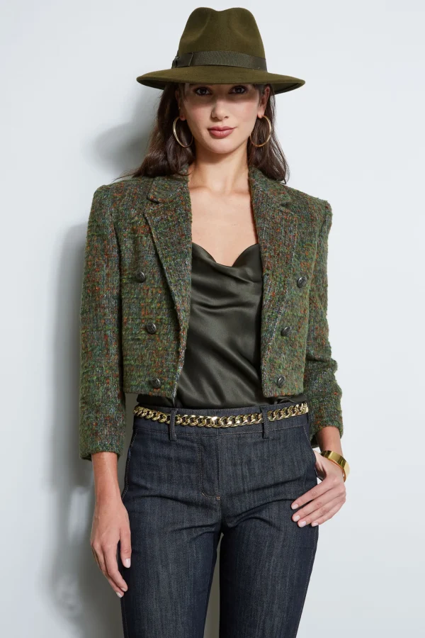 Elie Tahari Jackets & Blazers-Boucle Tweed Cropped Jacket