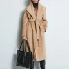 Elie Tahari Coats-Brushed Wrap Maxi Coat