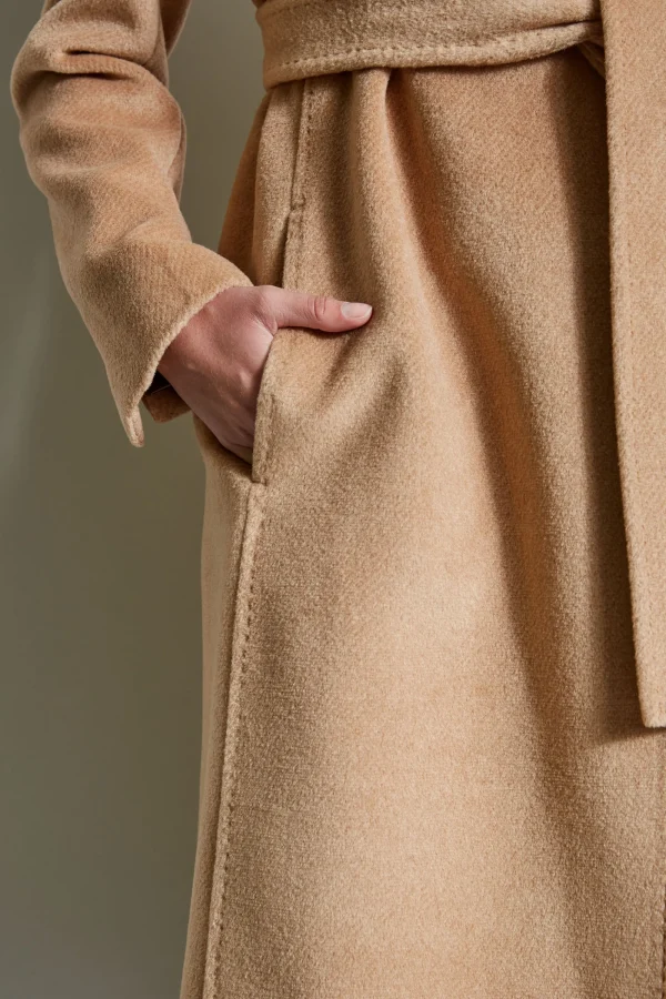 Elie Tahari Coats-Brushed Wrap Maxi Coat