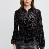 Elie Tahari Tops & Sweaters-Burnout Silk Velvet Burnout Shirt