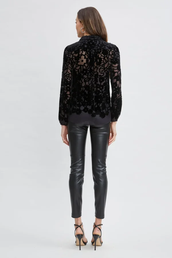 Elie Tahari Tops & Sweaters-Burnout Silk Velvet Burnout Shirt