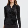 Elie Tahari Tops & Sweaters-Burnout Velvet Ruched Knit