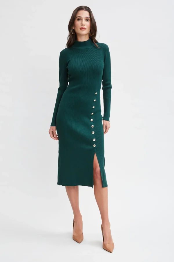 Elie Tahari Dresses & Jumpsuits | Long Sleeve Dresses-Button Sweater Dress