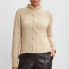 Elie Tahari Tops & Sweaters-Cable Front Cotton Merino Sweater