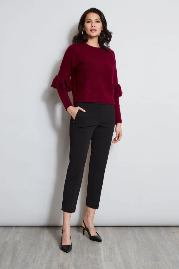 Elie Tahari Tops & Sweaters-Cable Knit Fringe Sweater