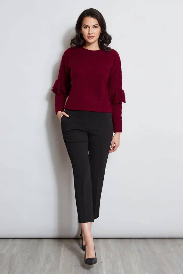 Elie Tahari Tops & Sweaters-Cable Knit Fringe Sweater