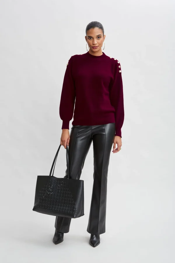 Elie Tahari Tops & Sweaters-Cashmere Button Sweater