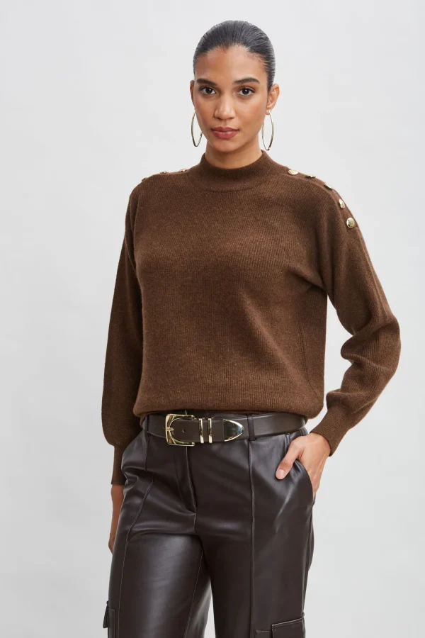 Elie Tahari Tops & Sweaters-Cashmere Button Sweater