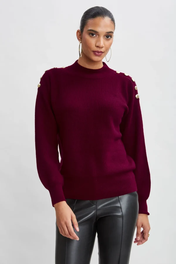 Elie Tahari Tops & Sweaters-Cashmere Button Sweater