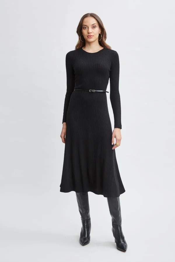 Elie Tahari Dresses & Jumpsuits-Cashmere Long Sleeve Belted Dress