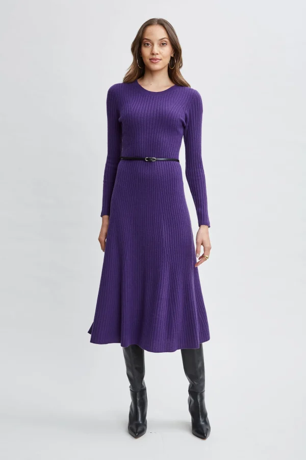 Elie Tahari Dresses & Jumpsuits-Cashmere Long Sleeve Belted Dress