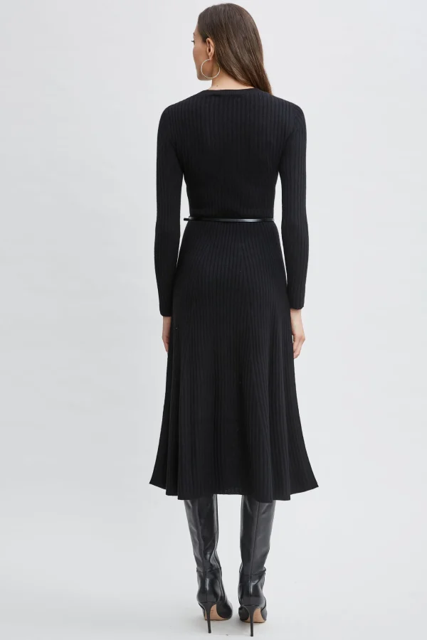 Elie Tahari Dresses & Jumpsuits-Cashmere Long Sleeve Belted Dress