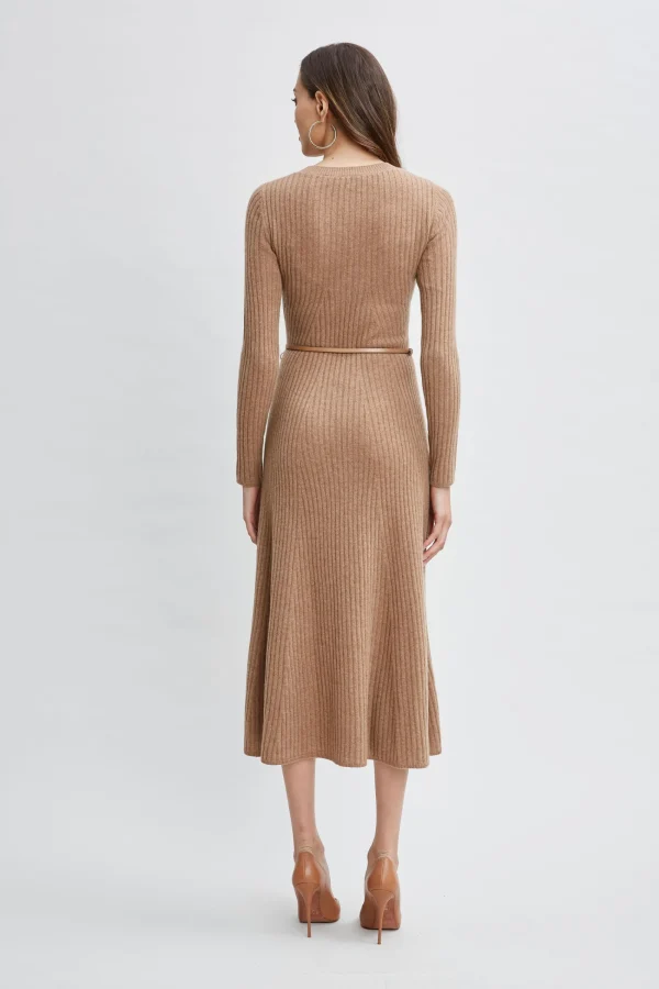 Elie Tahari Dresses & Jumpsuits-Cashmere Long Sleeve Belted Dress