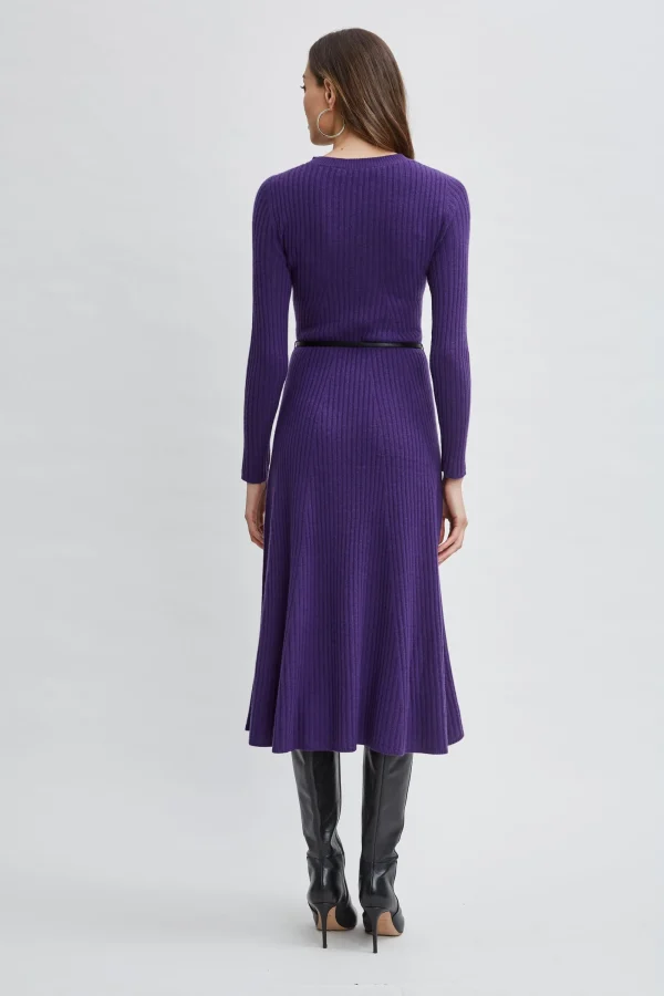 Elie Tahari Dresses & Jumpsuits-Cashmere Long Sleeve Belted Dress