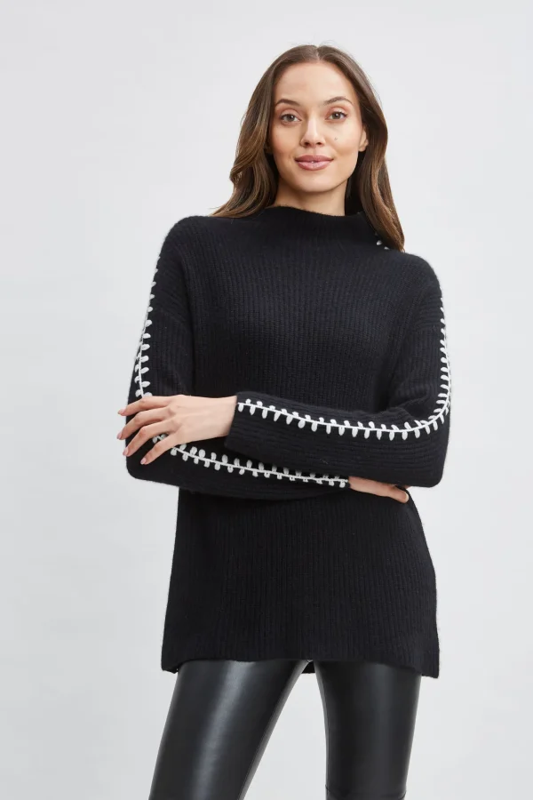 Elie Tahari Tops & Sweaters-Cashmere Whipstitch Sweater