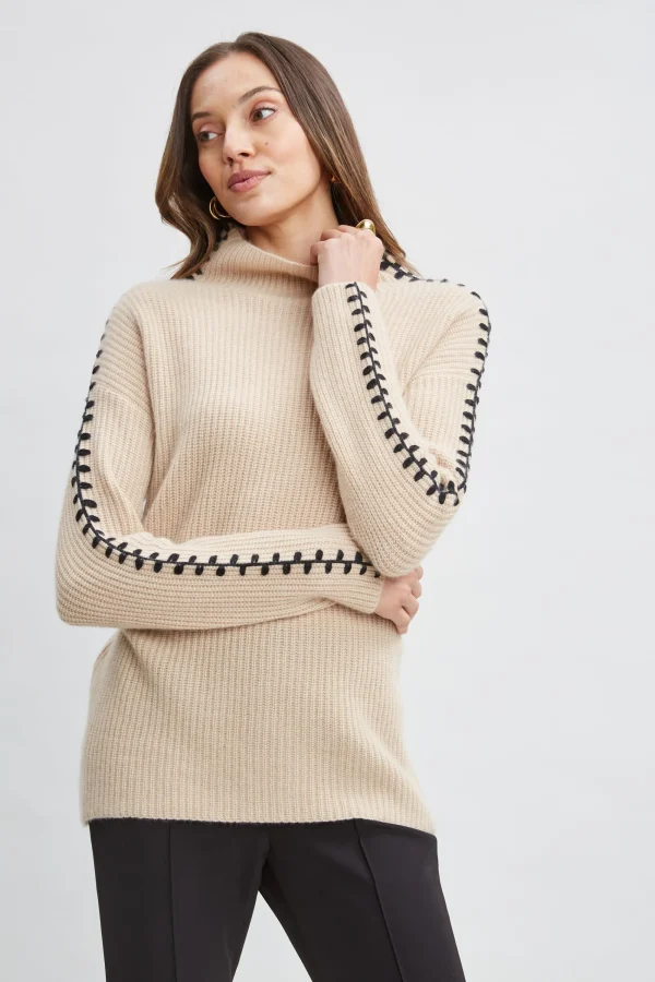 Elie Tahari Tops & Sweaters-Cashmere Whipstitch Sweater