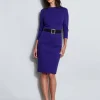 Elie Tahari Dresses & Jumpsuits | Long Sleeve Dresses-Chain Belt Dart Dress