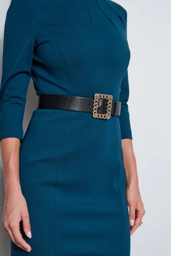 Elie Tahari Dresses & Jumpsuits | Long Sleeve Dresses-Chain Belt Dart Dress