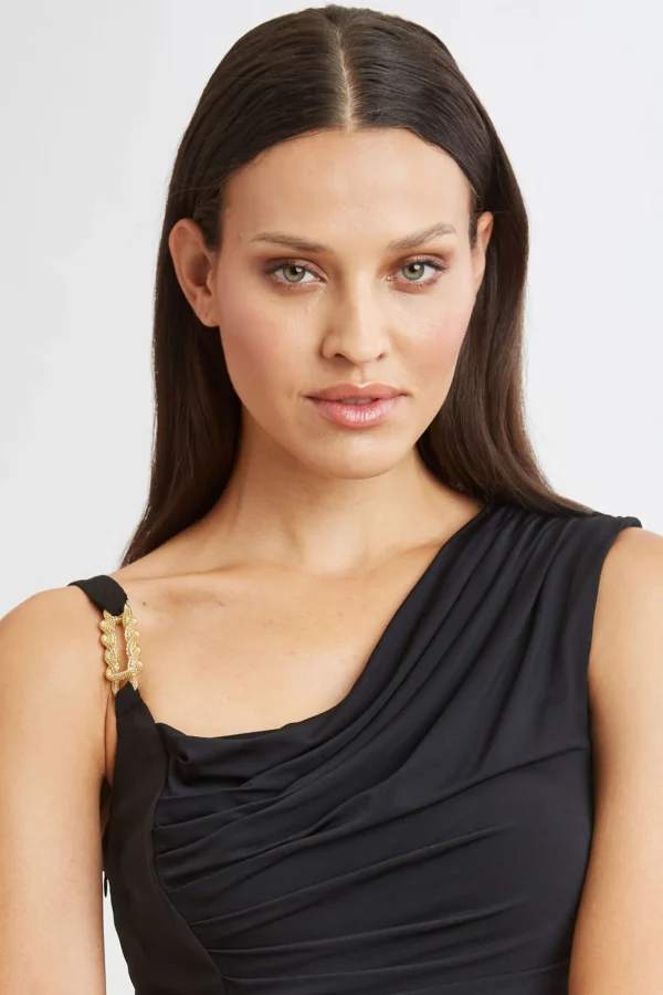 Elie Tahari Dresses & Jumpsuits | Sleeveless Dresses-Chain Detail Asymmetric Matte Jersey Dress