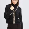 Elie Tahari Tops & Sweaters | Suiting-Chain Trim Metallic Cardigan