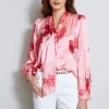 Elie Tahari Tops & Sweaters-Chelsea Floral Tie Neck Shirt