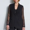 Elie Tahari Jackets & Blazers | Suiting-Chiffon Combo Crepe Blazer