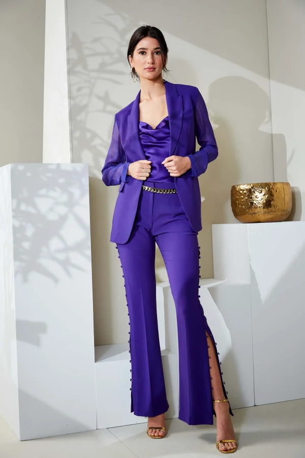 Elie Tahari Jackets & Blazers | Suiting-Chiffon Combo Crepe Blazer