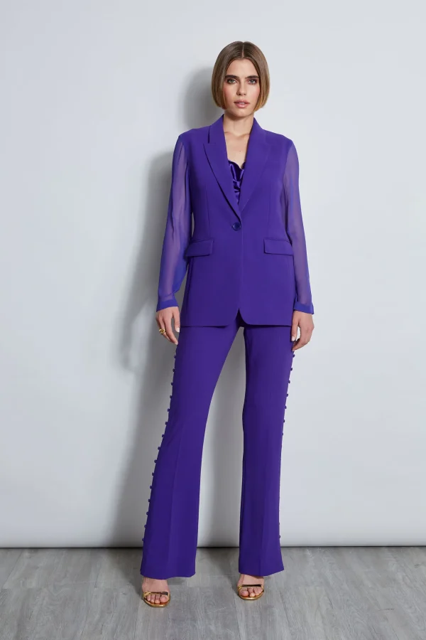 Elie Tahari Jackets & Blazers | Suiting-Chiffon Combo Crepe Blazer