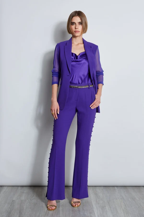 Elie Tahari Jackets & Blazers | Suiting-Chiffon Combo Crepe Blazer