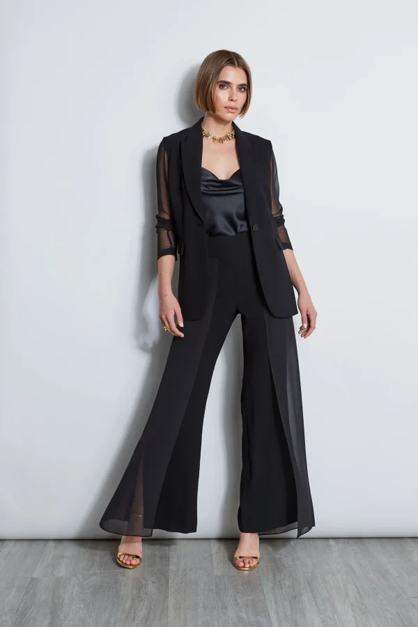 Elie Tahari Jackets & Blazers | Suiting-Chiffon Combo Crepe Blazer