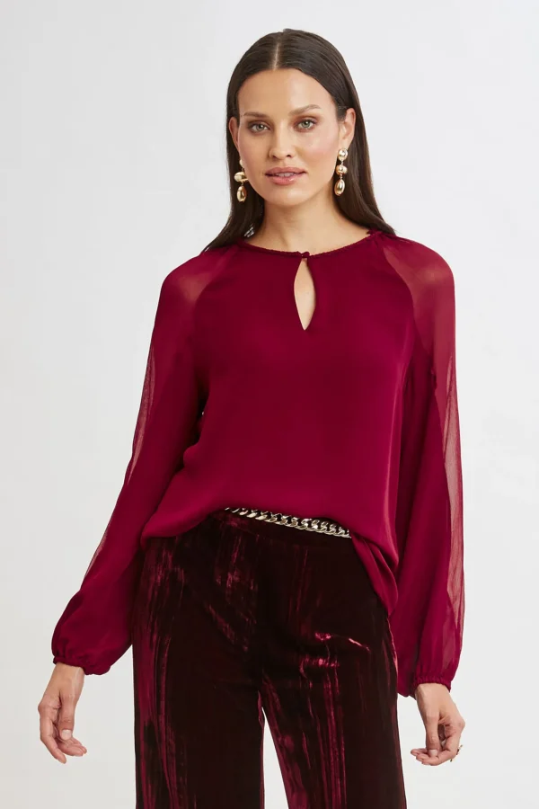 Elie Tahari Tops & Sweaters-Chiffon Combo Georgette Shirt