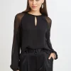 Elie Tahari Tops & Sweaters-Chiffon Combo Georgette Shirt