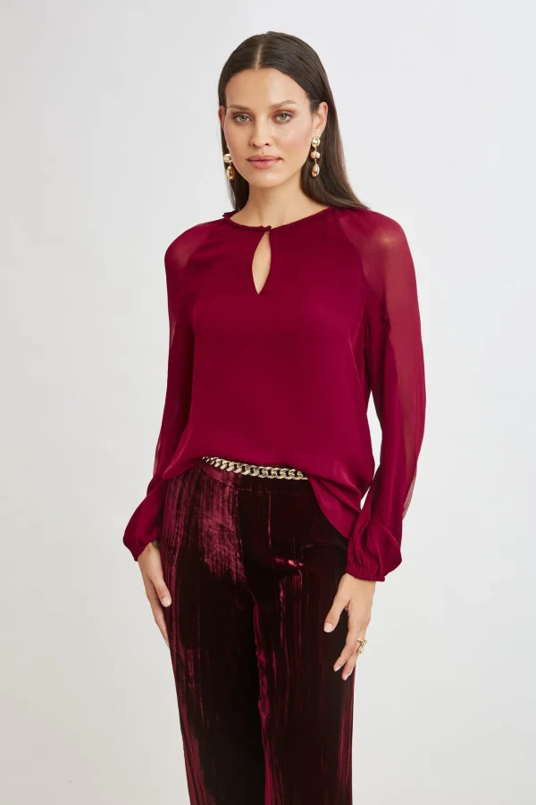 Elie Tahari Tops & Sweaters-Chiffon Combo Georgette Shirt