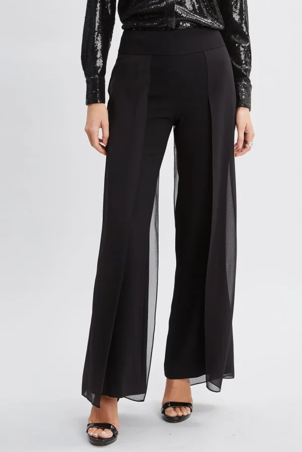 Elie Tahari Bottoms-Chiffon Panel Pant