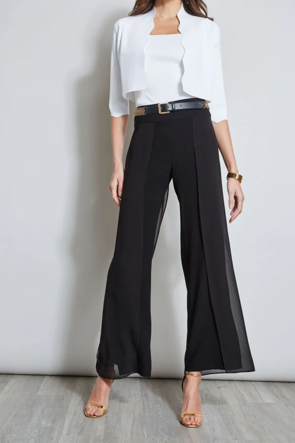 Elie Tahari Bottoms-Chiffon Panel Pant