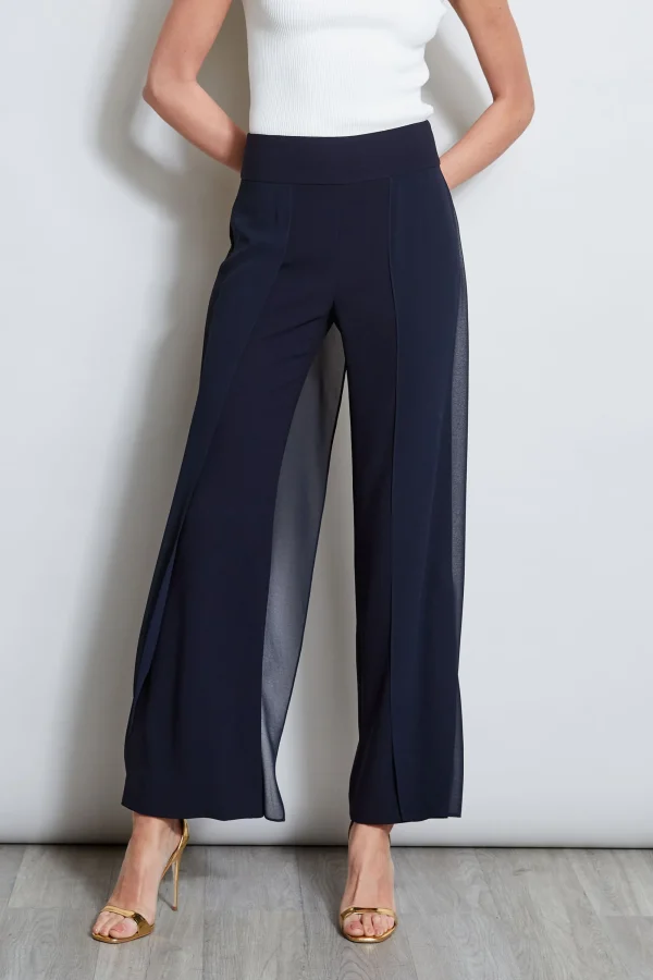 Elie Tahari Bottoms-Chiffon Panel Pant