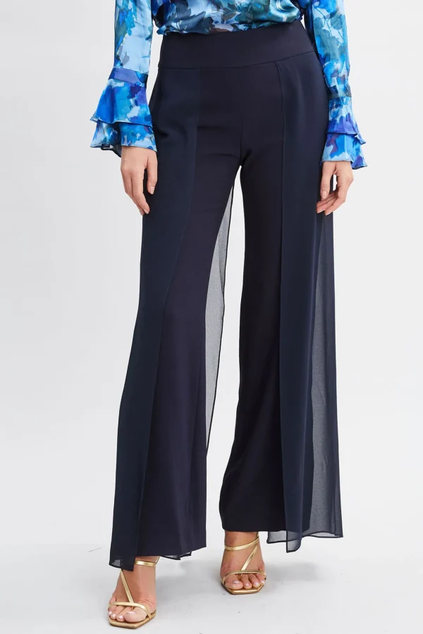 Elie Tahari Bottoms-Chiffon Panel Pant