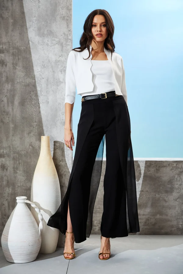 Elie Tahari Bottoms-Chiffon Panel Pant