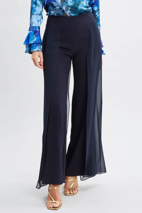 Elie Tahari Bottoms-Chiffon Panel Pant