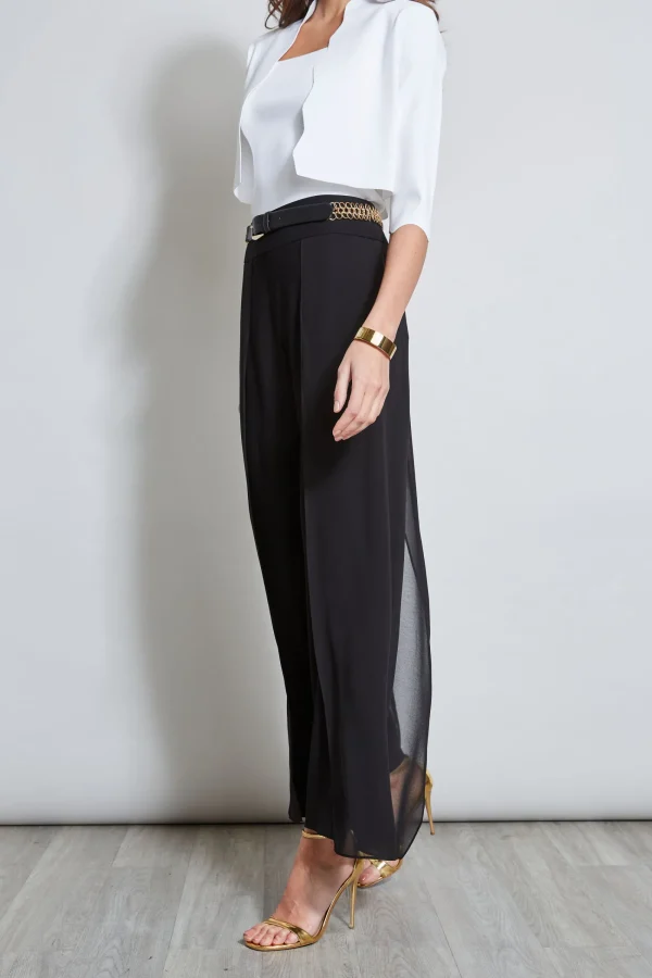 Elie Tahari Bottoms-Chiffon Panel Pant