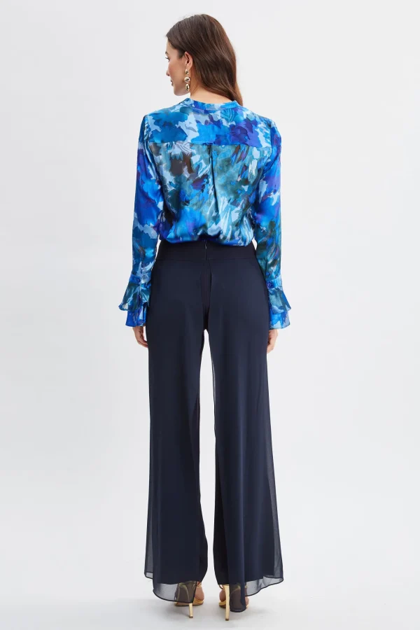 Elie Tahari Bottoms-Chiffon Panel Pant