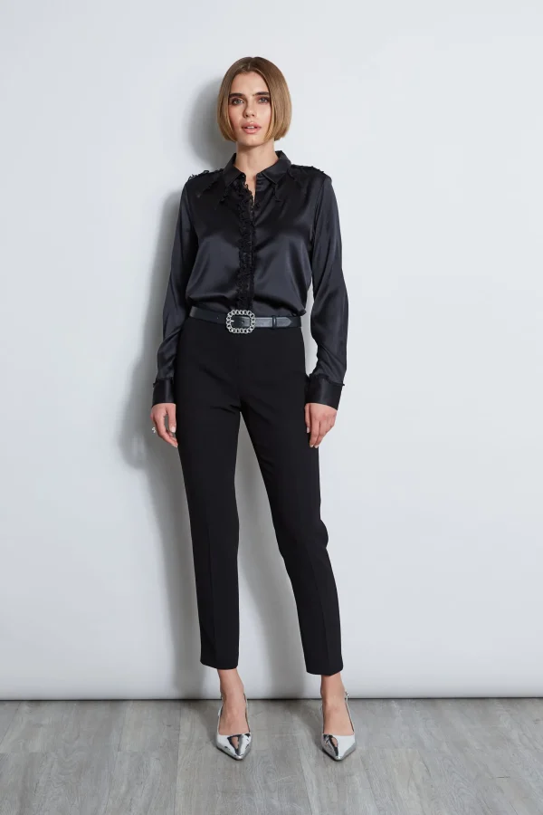 Elie Tahari Tops & Sweaters | Suiting-Chiffon Ruffle Silk Satin Shirt