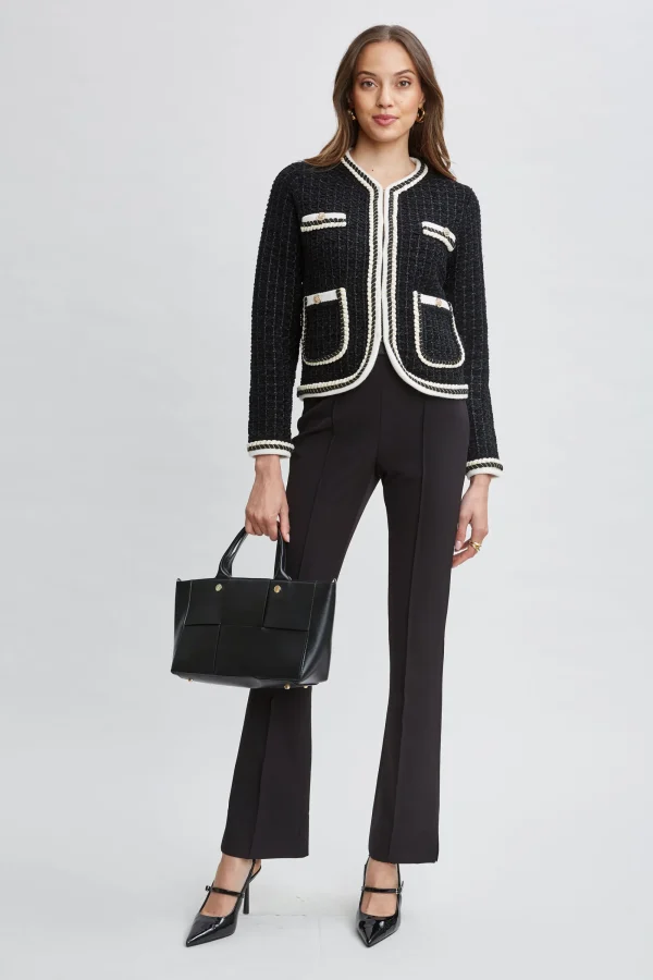 Elie Tahari Tops & Sweaters | Suiting-Contrast Cardigan Sweater