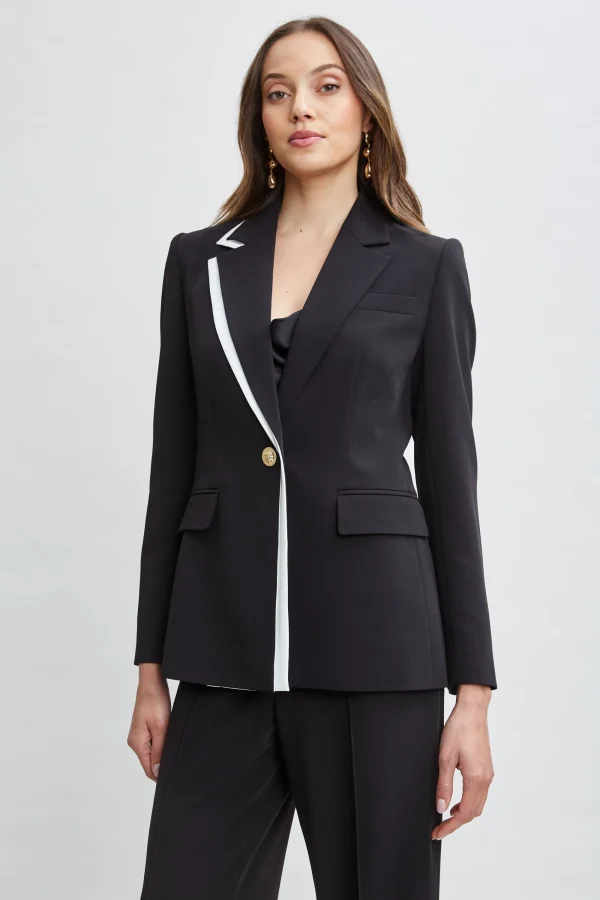 Elie Tahari Jackets & Blazers | Suiting-Contrast Trim Blazer