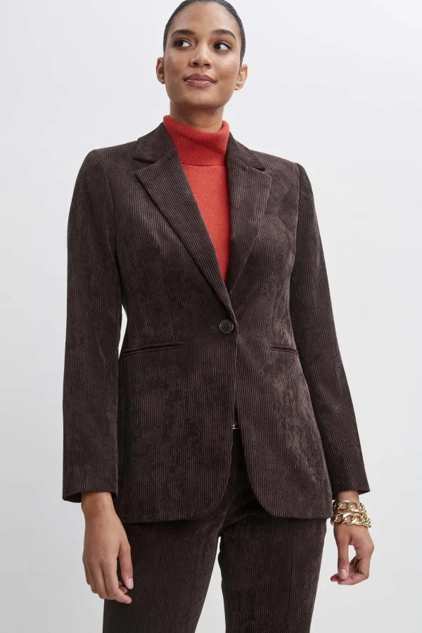 Elie Tahari Jackets & Blazers | Suiting-Corduroy Single Button Blazer