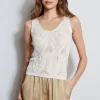 Elie Tahari Tops & Sweaters-Cotton Crochet V-Neck Sweater